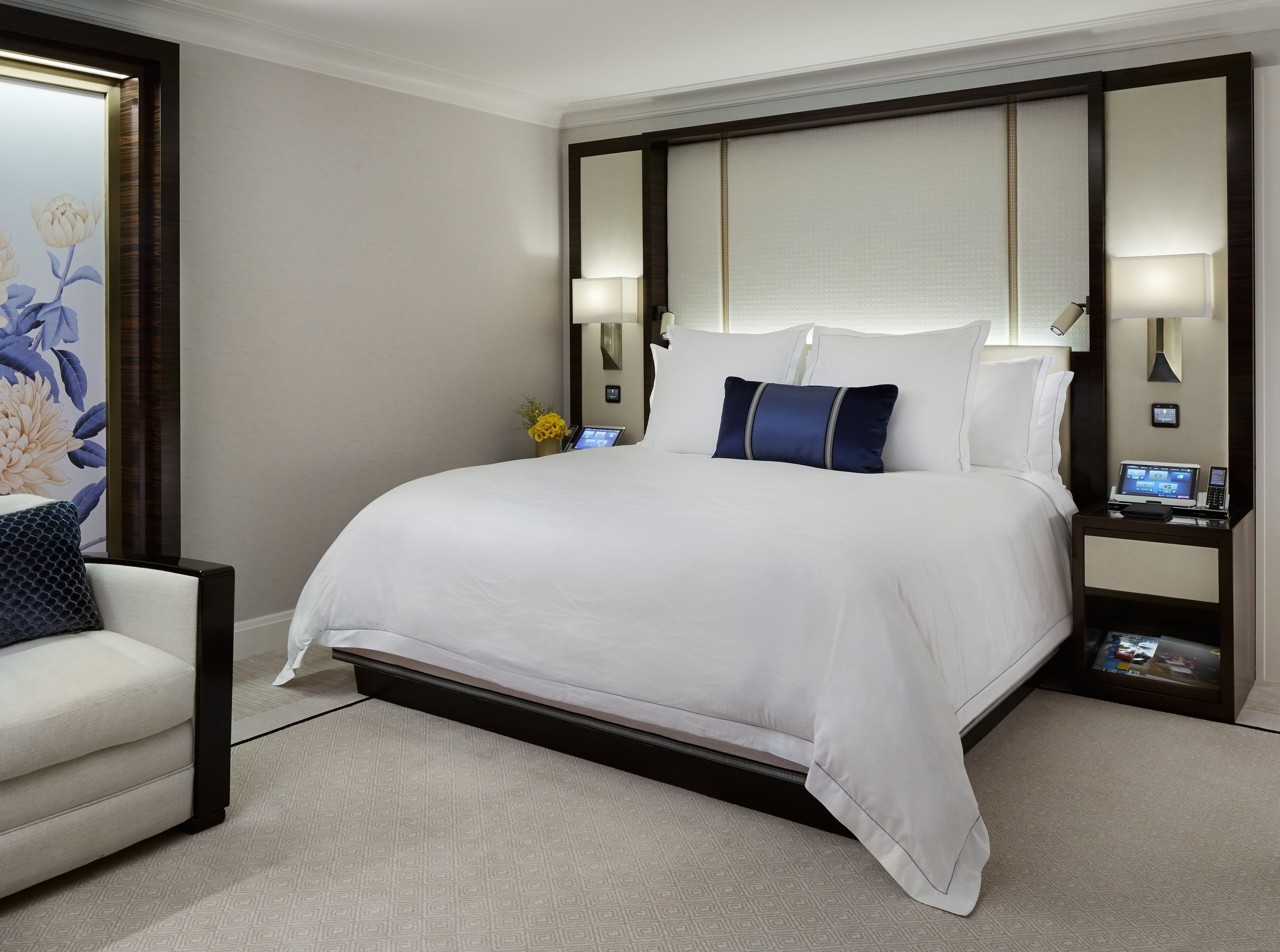 Premium bedding, down comforters, pillowtop beds, minibar