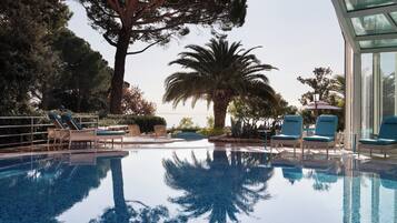 Indoor pool, open 8:00 AM to 9:00 PM, free cabanas, pool umbrellas