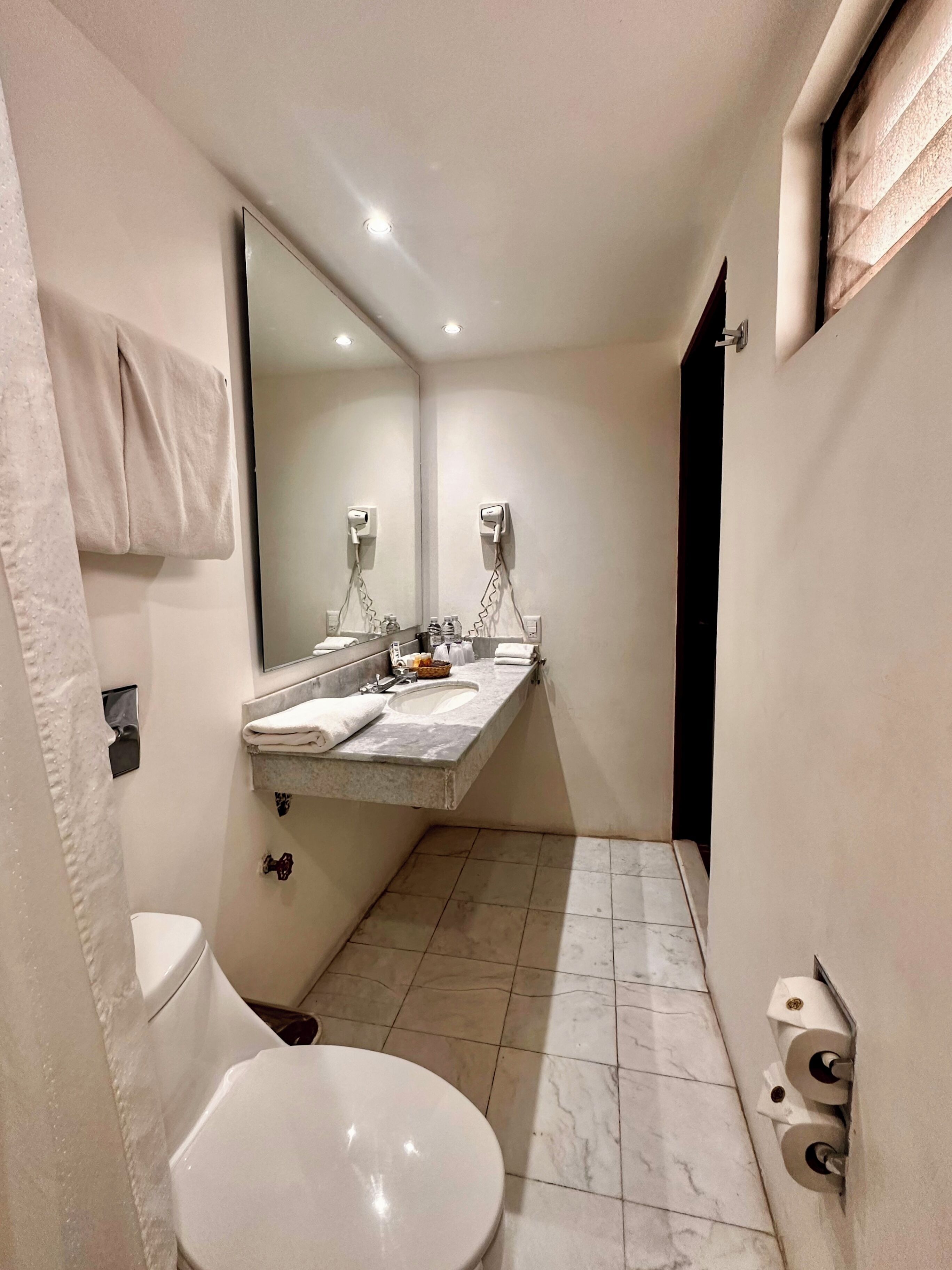 double room, 2 queen beds | bathroom | designer toiletries, hair dryer, towels, soap
