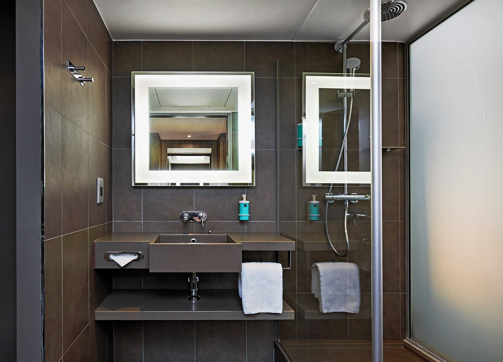 Eco-friendly toiletries, hair dryer, towels