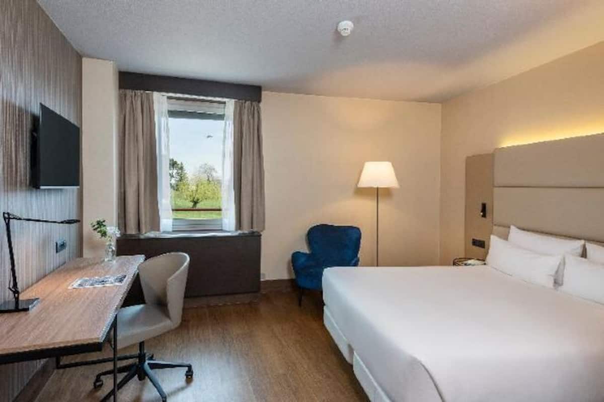 Hypo-allergenic bedding, minibar, in-room safe, desk