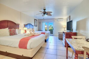 Deluxe Room, 2 Queen Beds, Ground Floor, Patio (No Oceanview) | Premium bedding, desk, free WiFi, bed sheets - La Fiesta Ocean Inn And Suites (St. Augustine)