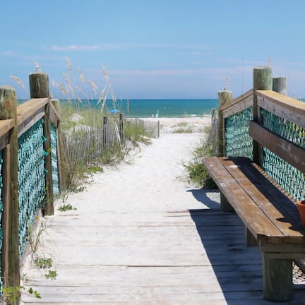 On the beach, white sand