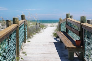 On the beach, white sand