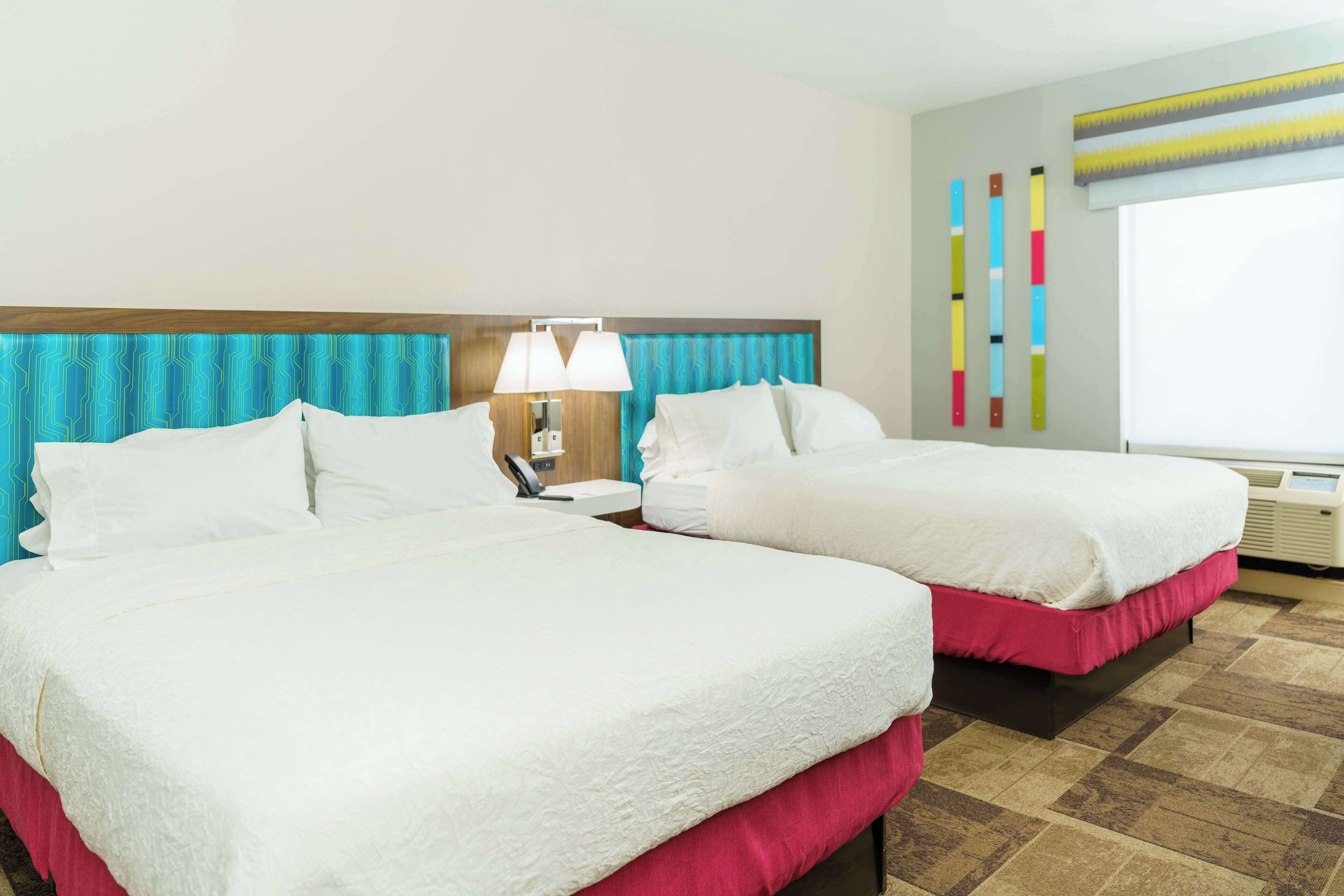 two queen beds non smoking | desk, laptop workspace, blackout curtains, soundproofing