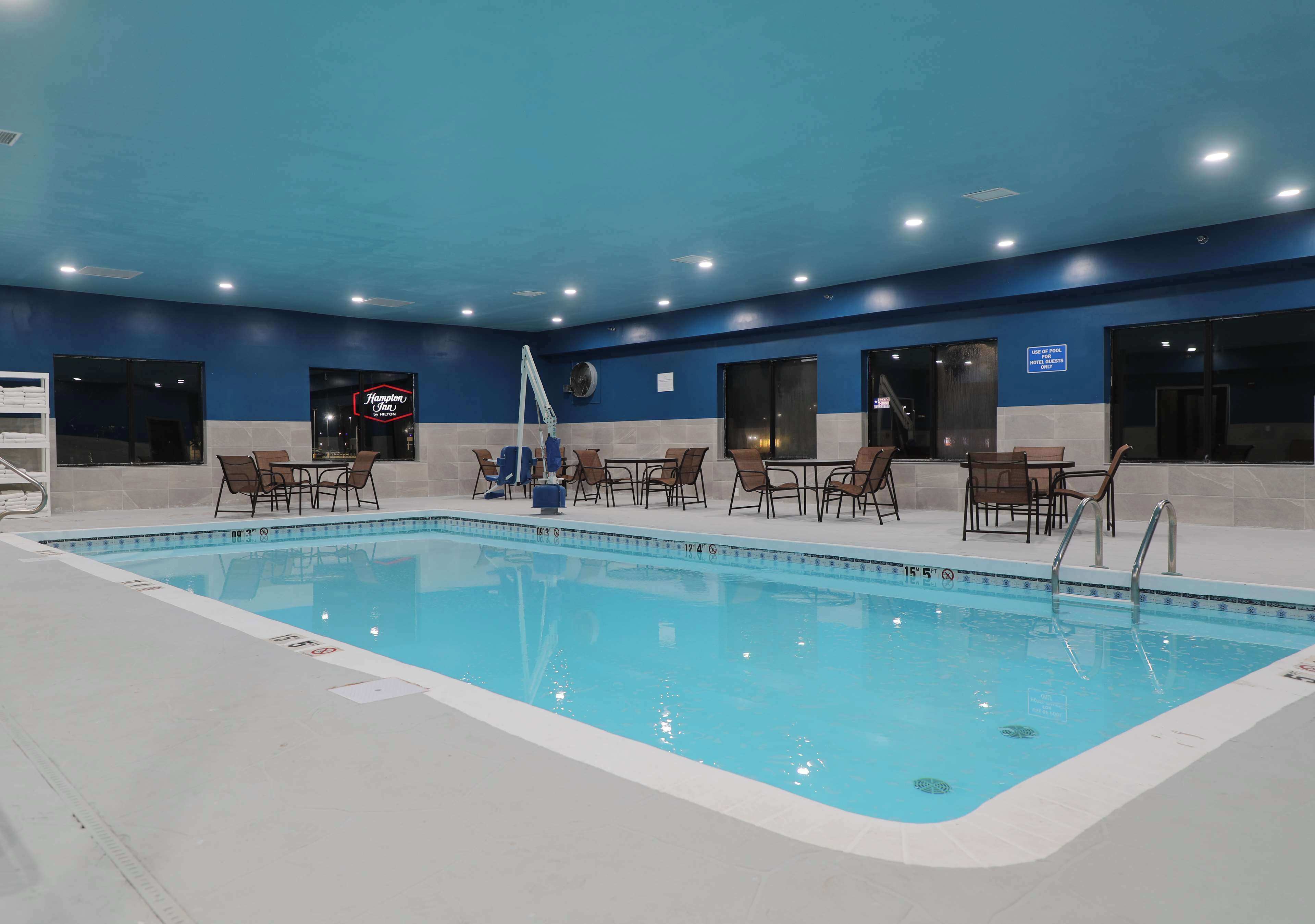 indoor pool, pool loungers