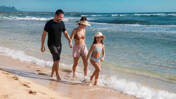 On the beach, beach towels, beach massages