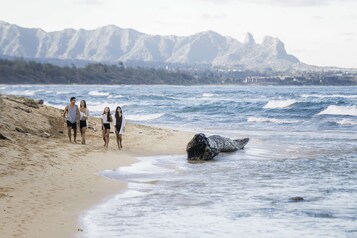 On the beach, beach towels, beach massages