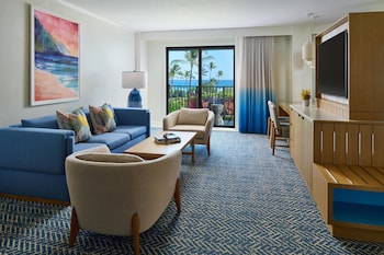 Junior Suite, 1 King Bed (Signature) | Down comforters, in-room safe, desk, laptop workspace at OUTRIGGER Kauaʻi Beach Resort & Spa