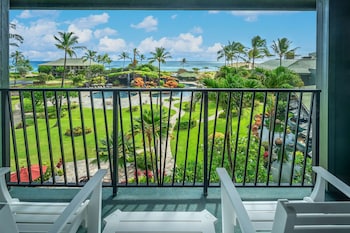 Hotel room view looking out at OUTRIGGER Kauaʻi Beach Resort & Spa
