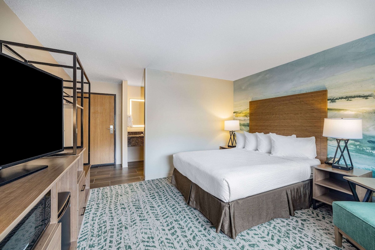Room, 1 Queen Bed, Accessible, Non Smoking (Roll-In Shower) | Desk, blackout drapes, iron/ironing board, rollaway beds