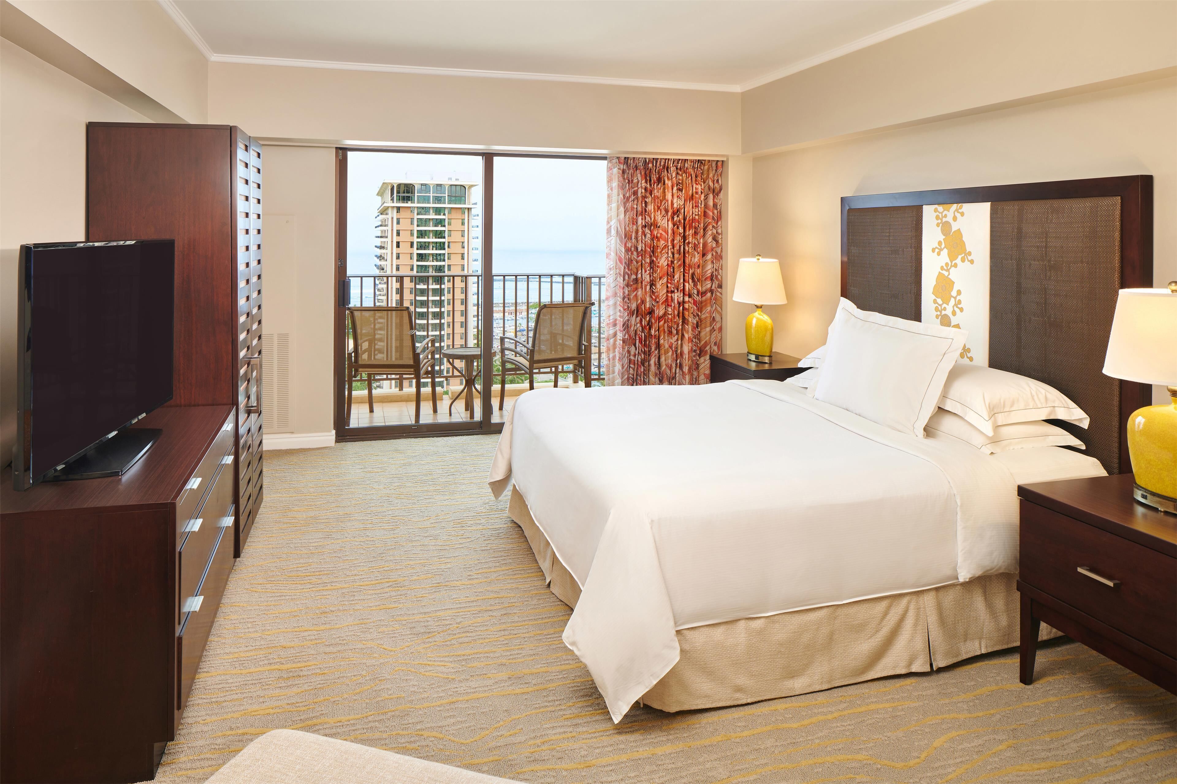 Premium bedding, pillowtop beds, in-room safe, blackout drapes