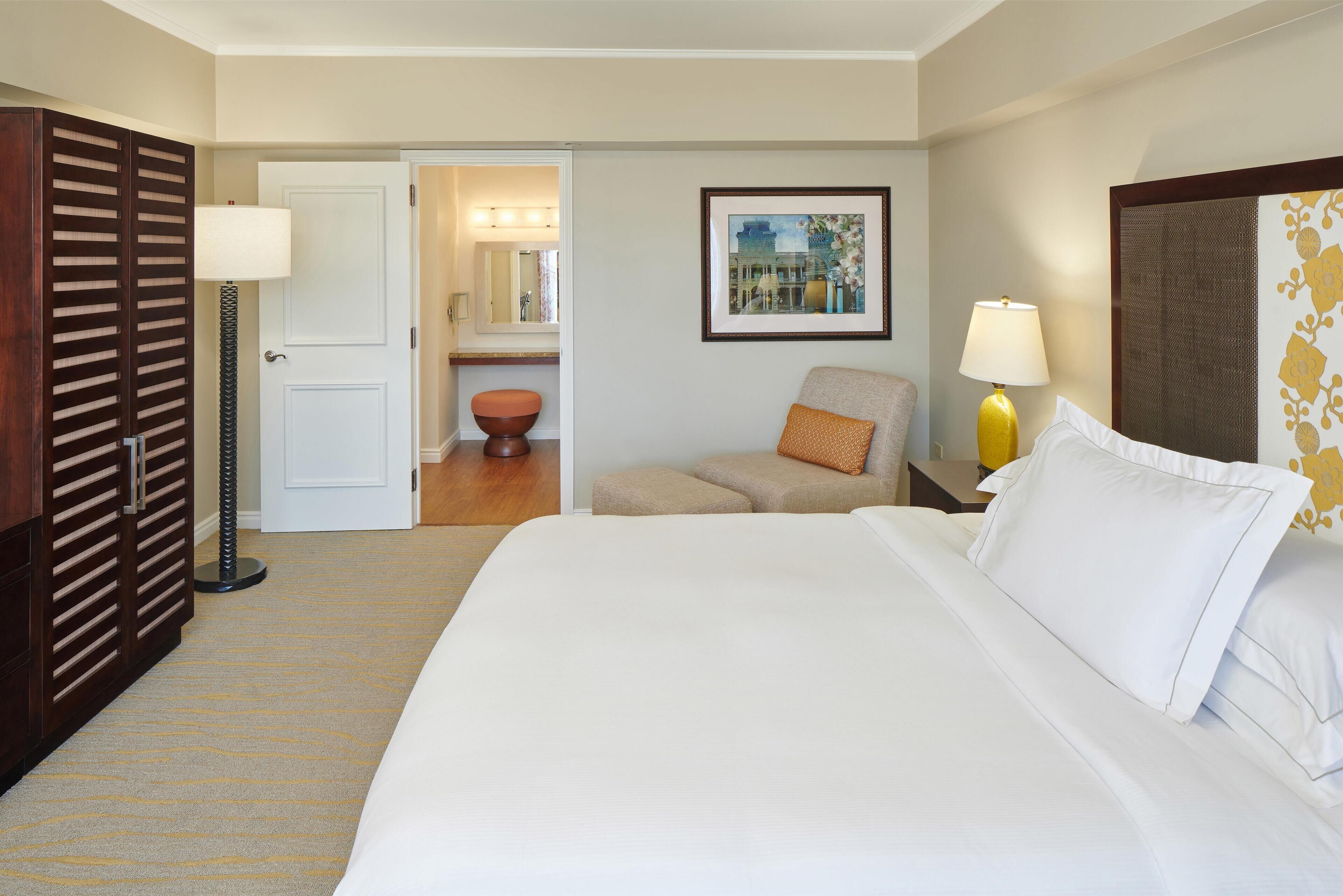 Premium bedding, pillowtop beds, in-room safe, blackout drapes