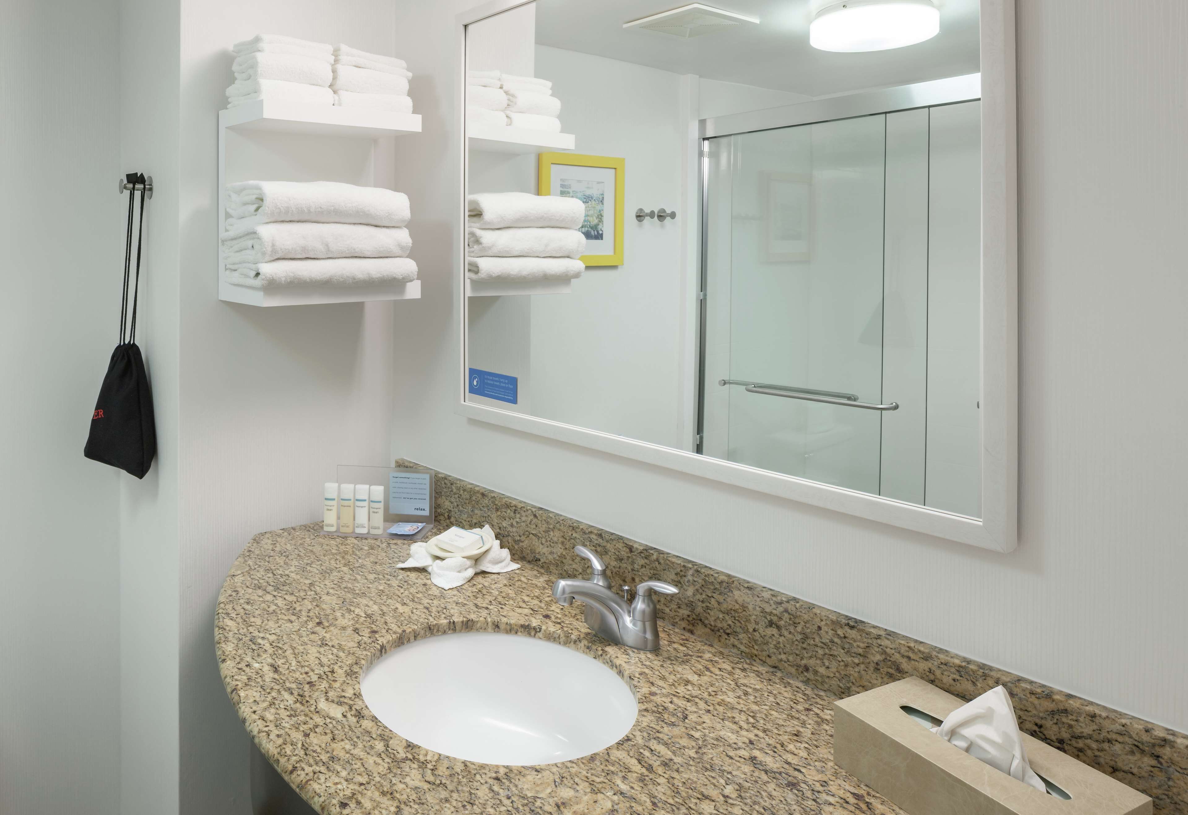 free toiletries, hair dryer, towels