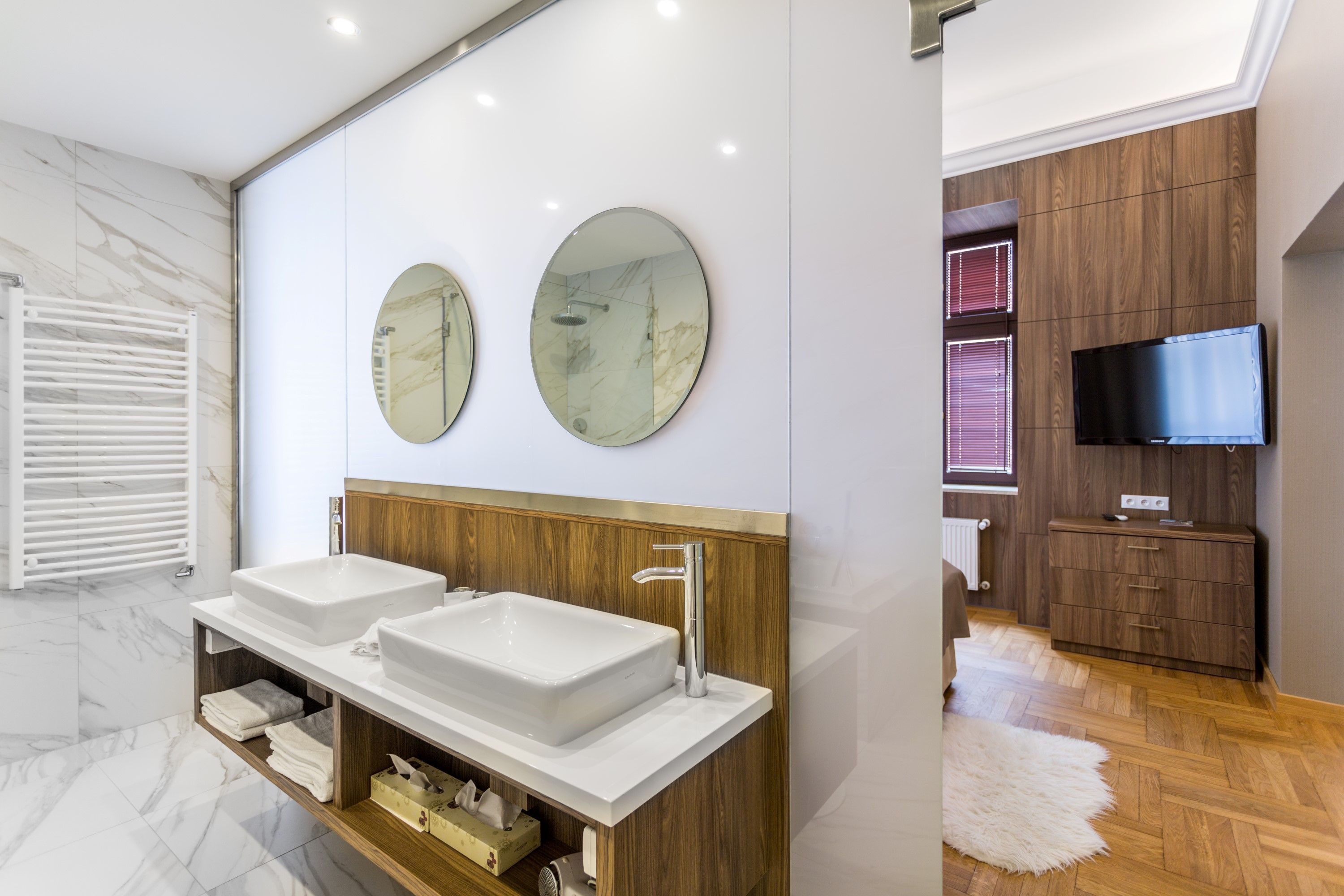 apartment | bathroom | rainfall showerhead, free toiletries, hair dryer, slippers