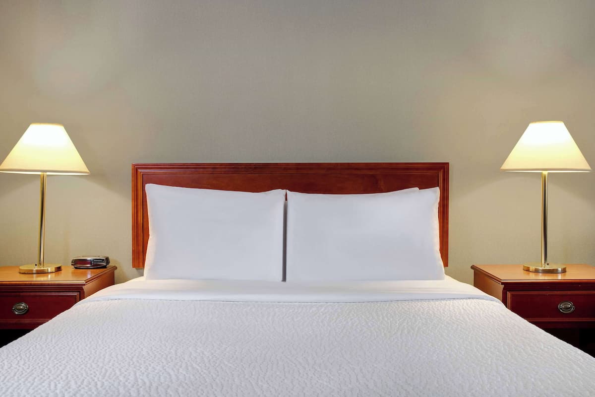 Kamer, 1 queensize bed, toegankelijk voor mindervaliden, niet-roken (Mobility, Bathtub w/ Grab Bars) | Luxe beddengoed, een kluis op de kamer, geluiddichte muren