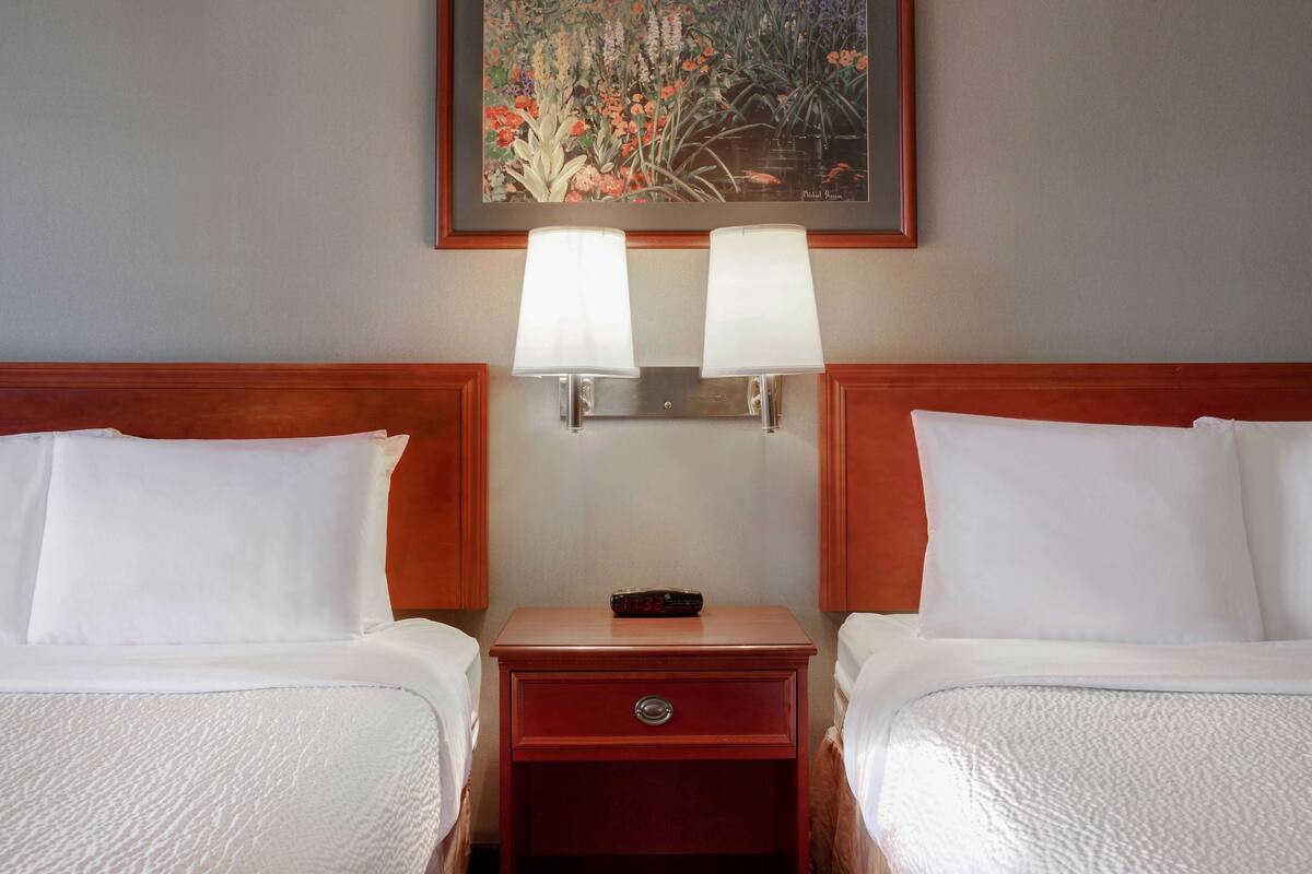 room, 2 queen beds, non smoking | premium bedding, in-room safe, soundproofing, iron/ironing board