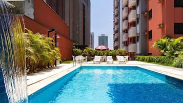2 outdoor pools, open 6:00 AM to 10:00 PM, pool umbrellas, sun loungers