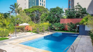 2 outdoor pools, open 6:00 AM to 10:00 PM, pool umbrellas, sun loungers