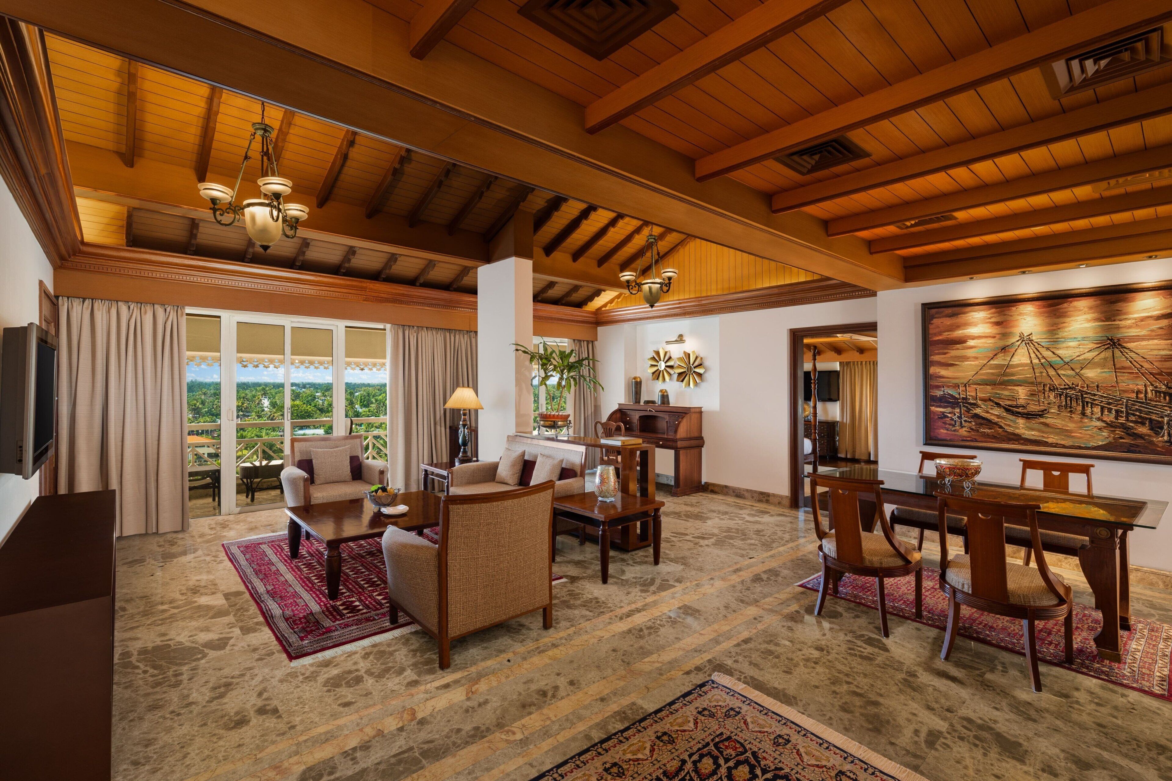 Presidential Suite, 1 King Bed | Living room | 32-inch LCD TV with satellite channels, TV