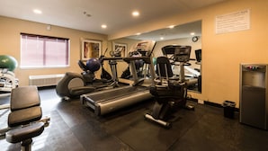 A fitness center with treadmills, elliptical machines, and exercise balls. - Baymont by Wyndham Detroit Airport/Romulus (Romulus)