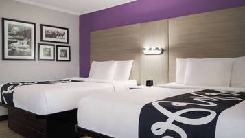 Room, 2 Double Beds, Non Smoking | Premium bedding, desk, iron/ironing board, free cribs/infant beds