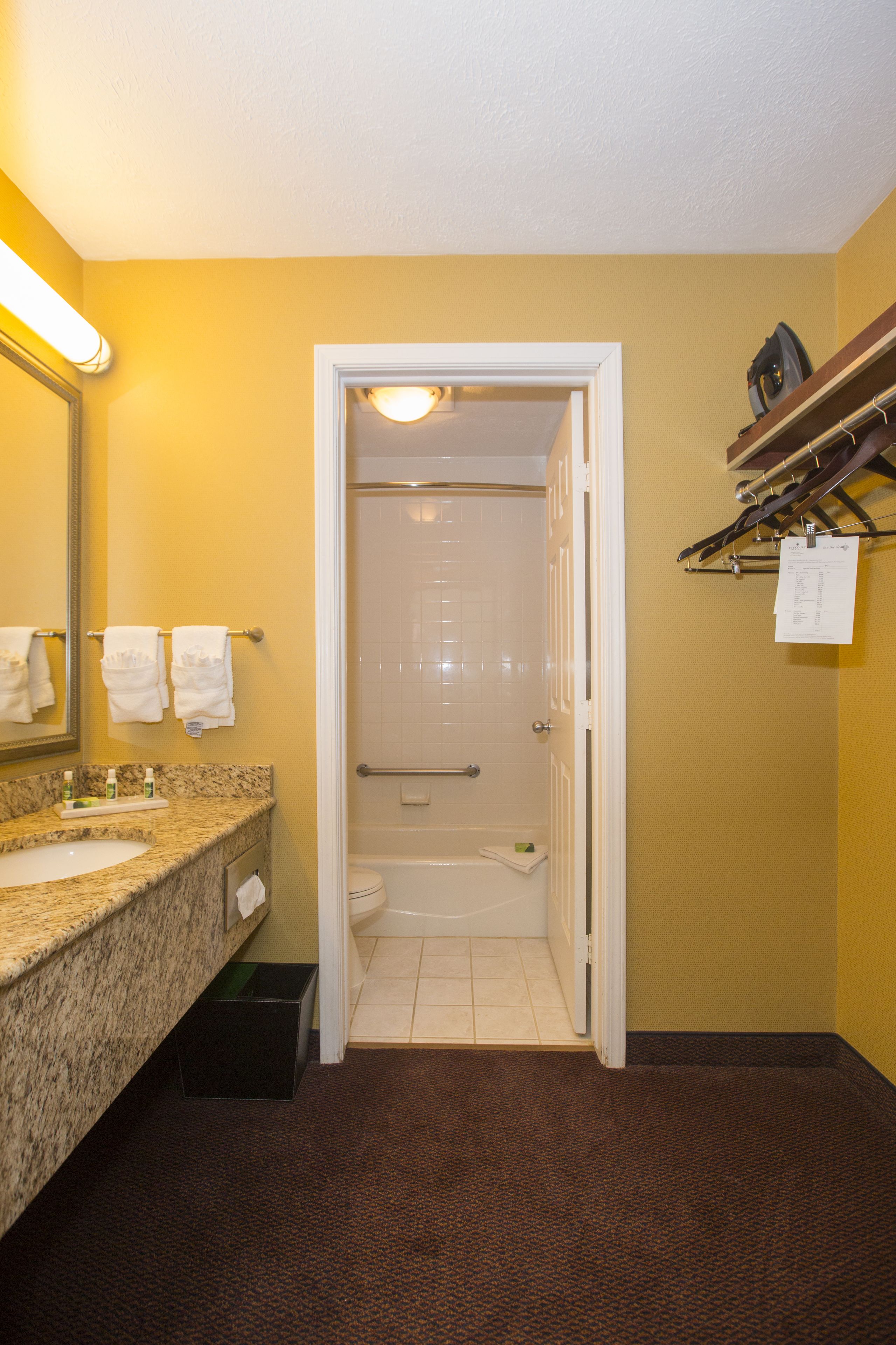 room | bathroom | free toiletries, hair dryer, towels