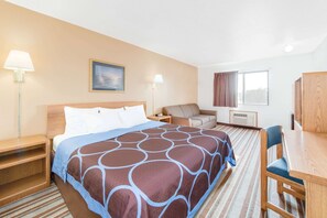 Studio Suite, 1 King Bed, Non Smoking | In-room safe, desk, blackout curtains, iron/ironing board - Super 8 by Wyndham Burlington (Burlington)