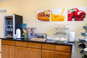 Free daily self-service breakfast 
