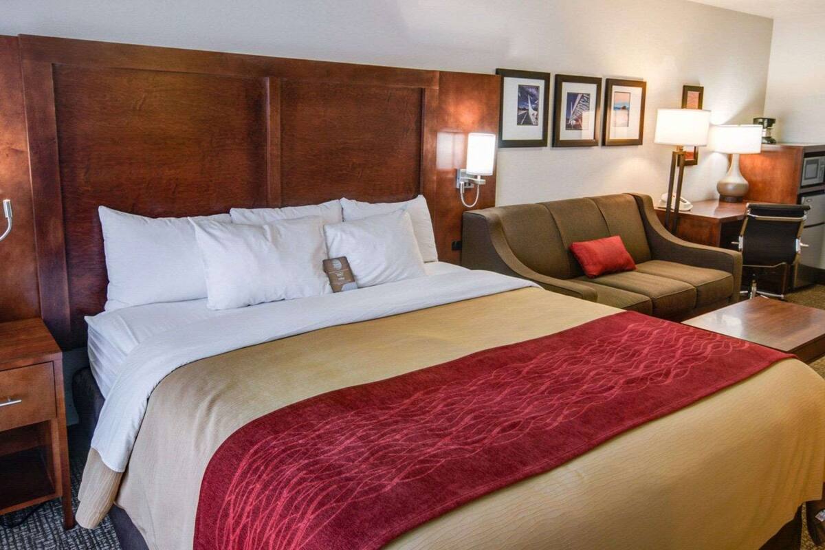 Premium bedding, pillow-top beds, desk, blackout curtains