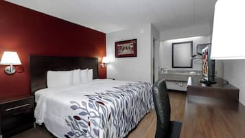 Blackout drapes, cribs (free), rollaway beds (surcharge), WiFi (free)