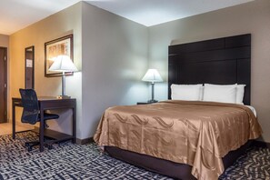 Premium bedding, down comforters, desk, blackout drapes