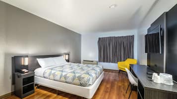 Laptop workspace, free WiFi, bed sheets