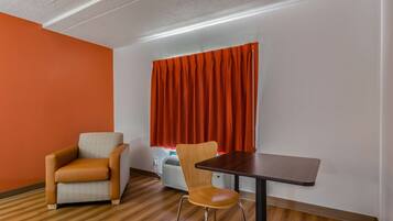 Desk, free WiFi, bed sheets