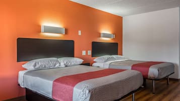 Desk, free WiFi, bed sheets