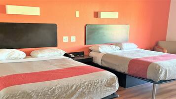 Desk, free WiFi, bed sheets