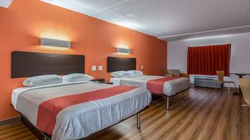 Desk, free WiFi, bed sheets