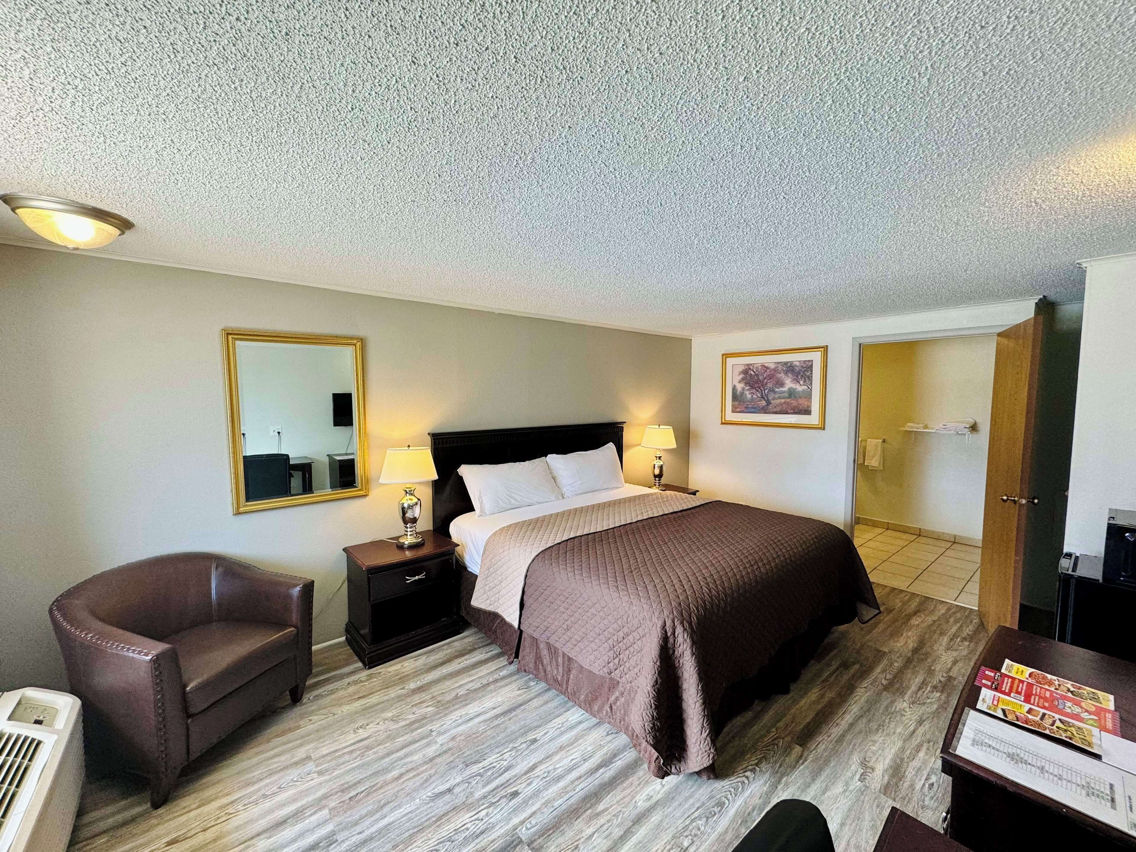 Desk, blackout curtains, free WiFi, bed sheets