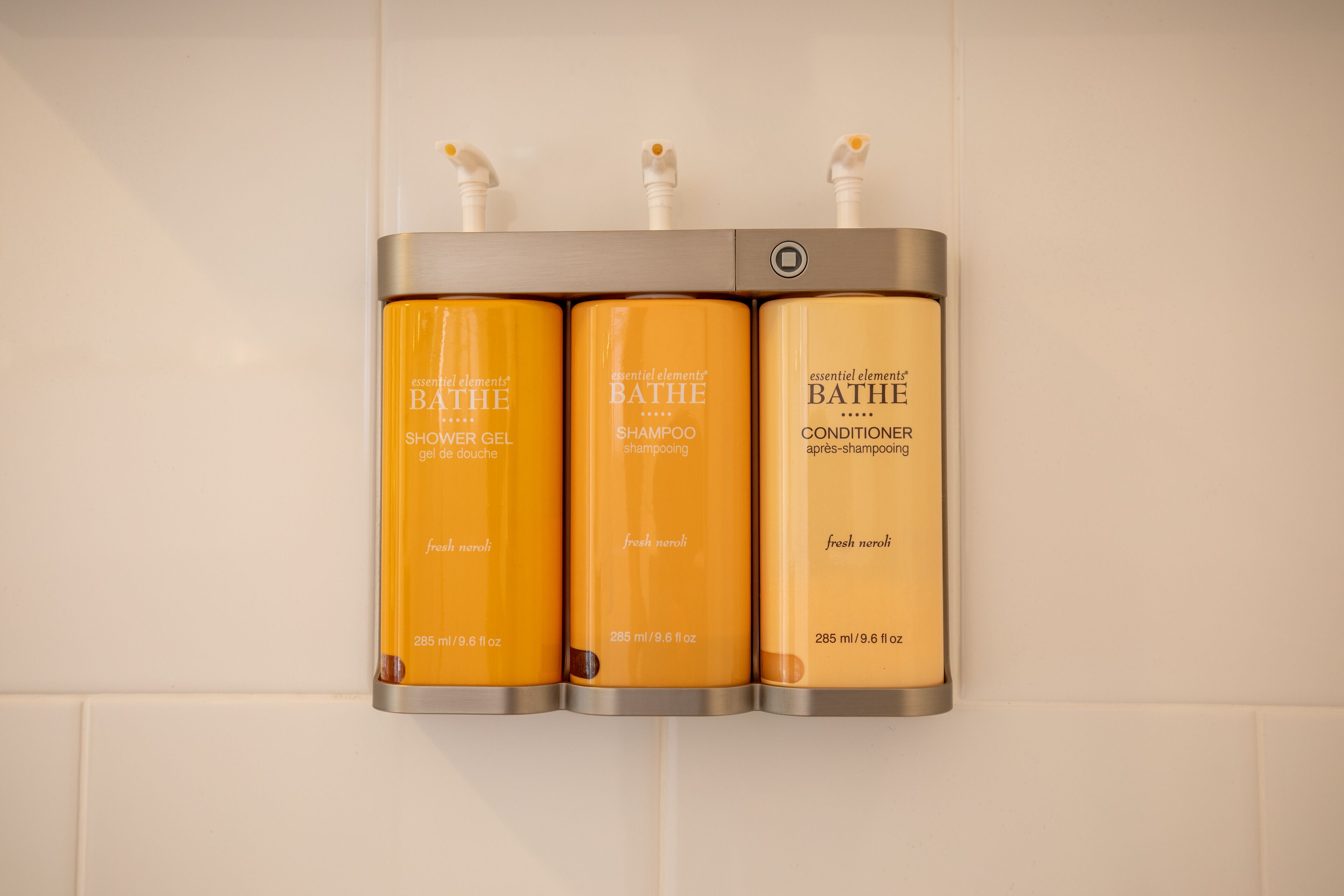 free toiletries, hair dryer, bathrobes, towels