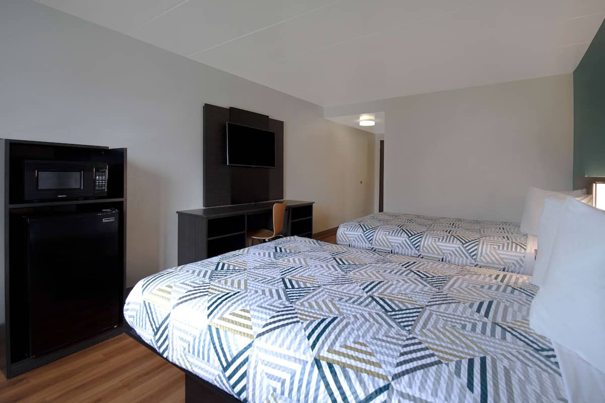 Deluxe Room, 2 Double Beds, Non Smoking, Refrigerator & Microwave | Free WiFi, bed sheets