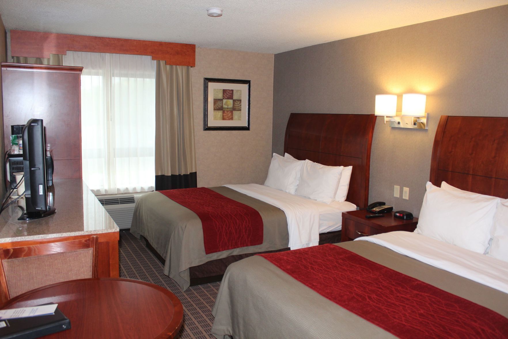 Pillow-top beds, blackout curtains, iron/ironing board, free WiFi