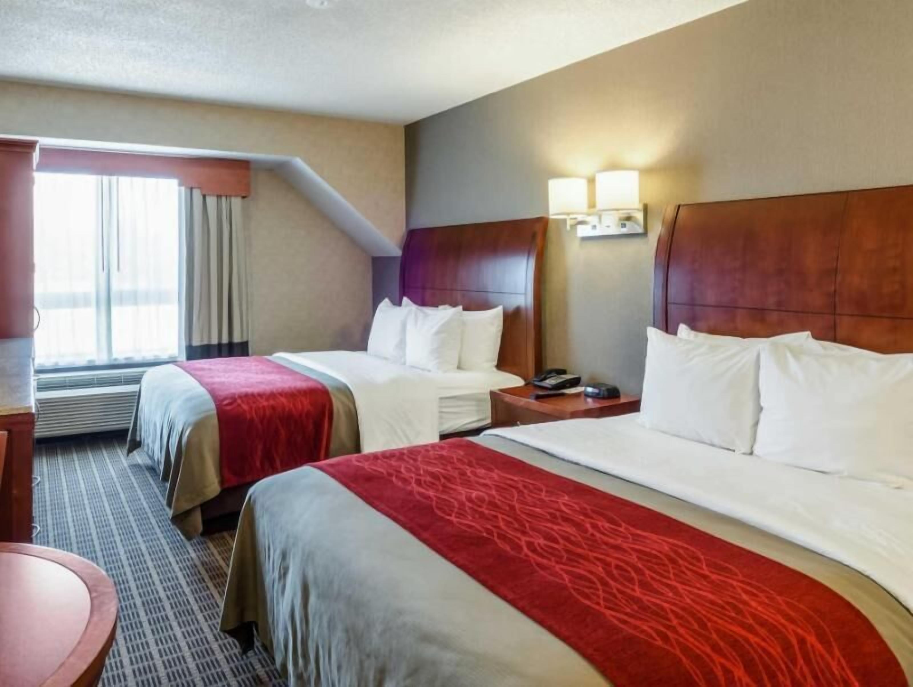 Pillow-top beds, blackout curtains, iron/ironing board, free WiFi