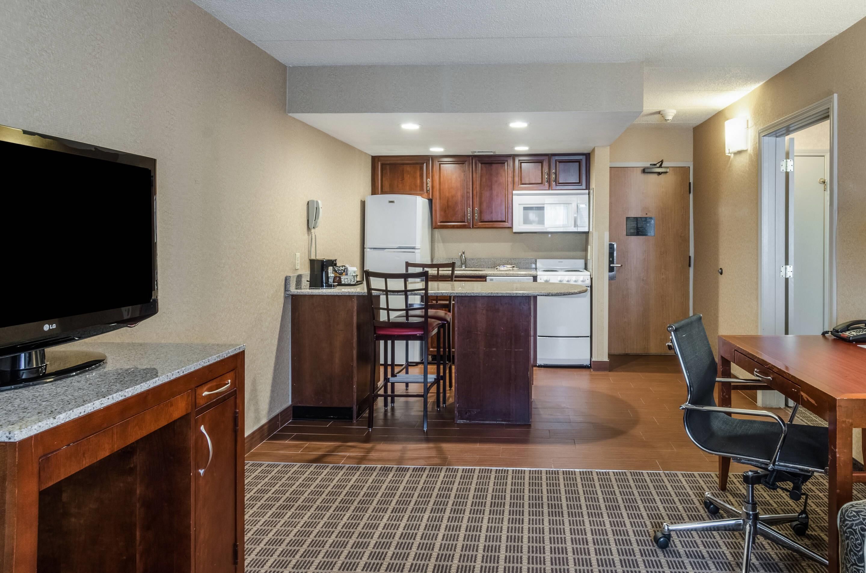 Pillow-top beds, blackout curtains, iron/ironing board, free WiFi