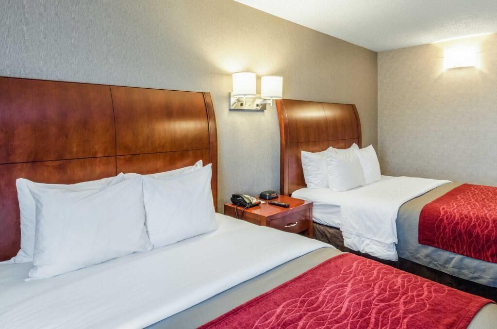 Pillow-top beds, blackout curtains, iron/ironing board, free WiFi