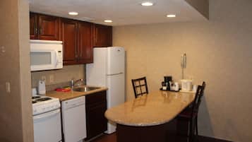 Fridge, microwave, coffee/tea maker