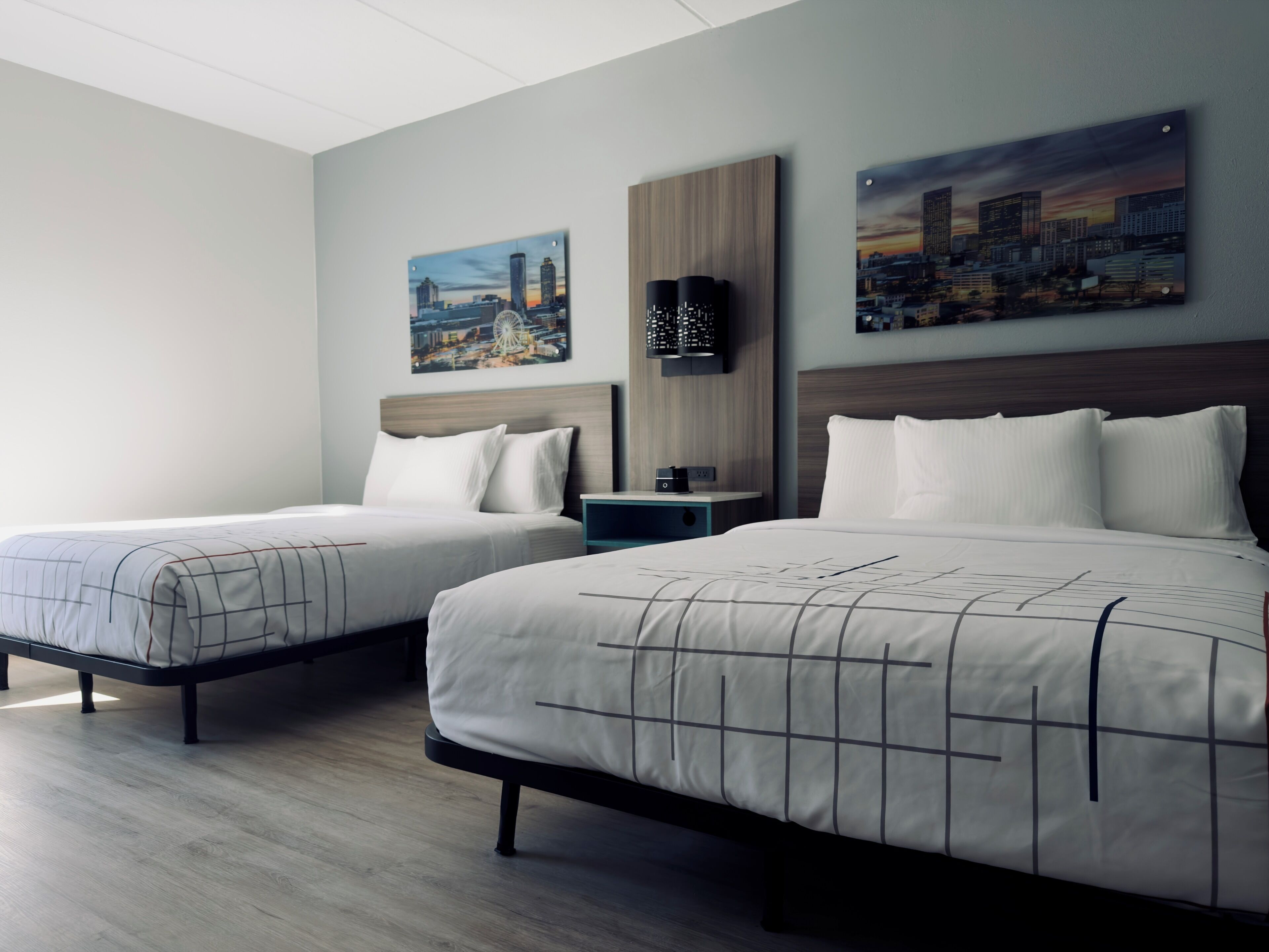 Room, 2 Queen Beds, Mobility Accessible, Non Smoking (Roll-In Shower) | Premium bedding, desk, laptop workspace, iron/ironing board