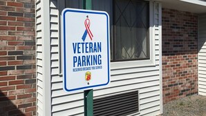 A sign indicating Veteran Parking reserved for those who served. - Super 8 by Wyndham Portland ME (Westbrook)