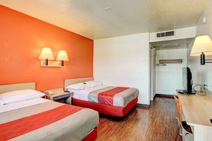 Standard Room, 2 Double Beds, Non Smoking | Desk, free WiFi, bed sheets
