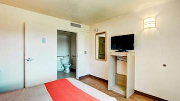 Desk, free WiFi, bed sheets