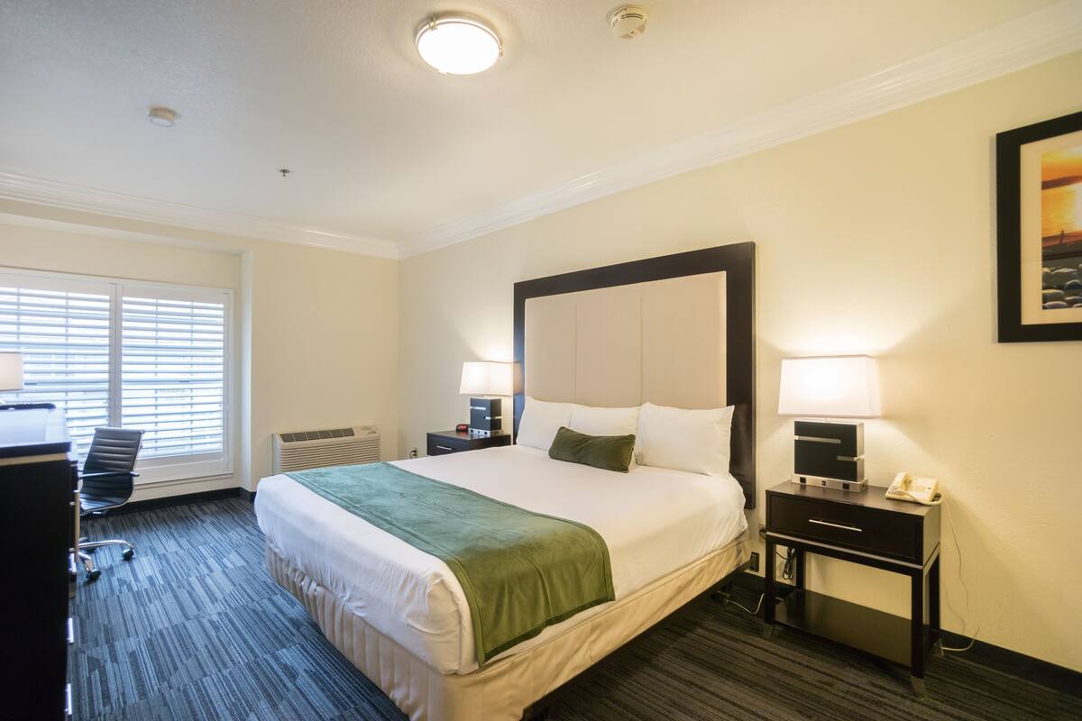 Pillowtop beds, blackout drapes, iron/ironing board, WiFi (free)